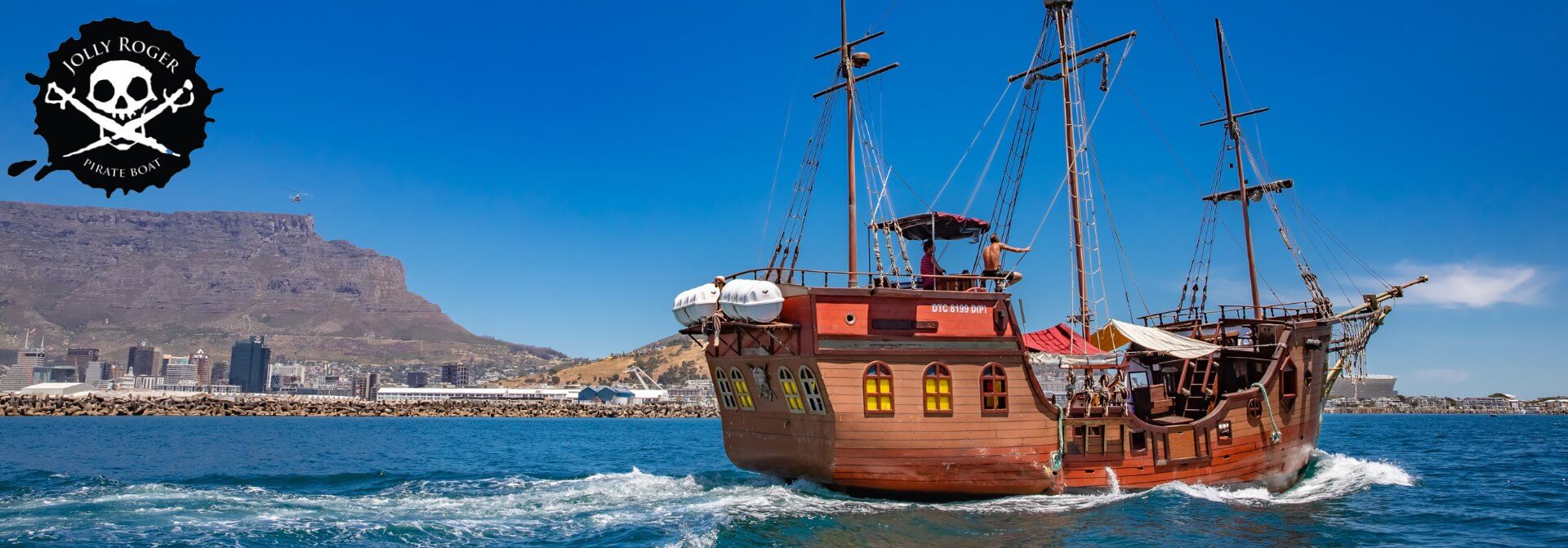 Jolly Roger Pirate Boat Banner Image
