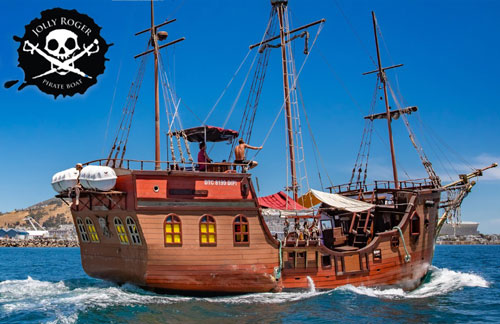 Jolly Roger Pirate Boat Kiddies parties banner image