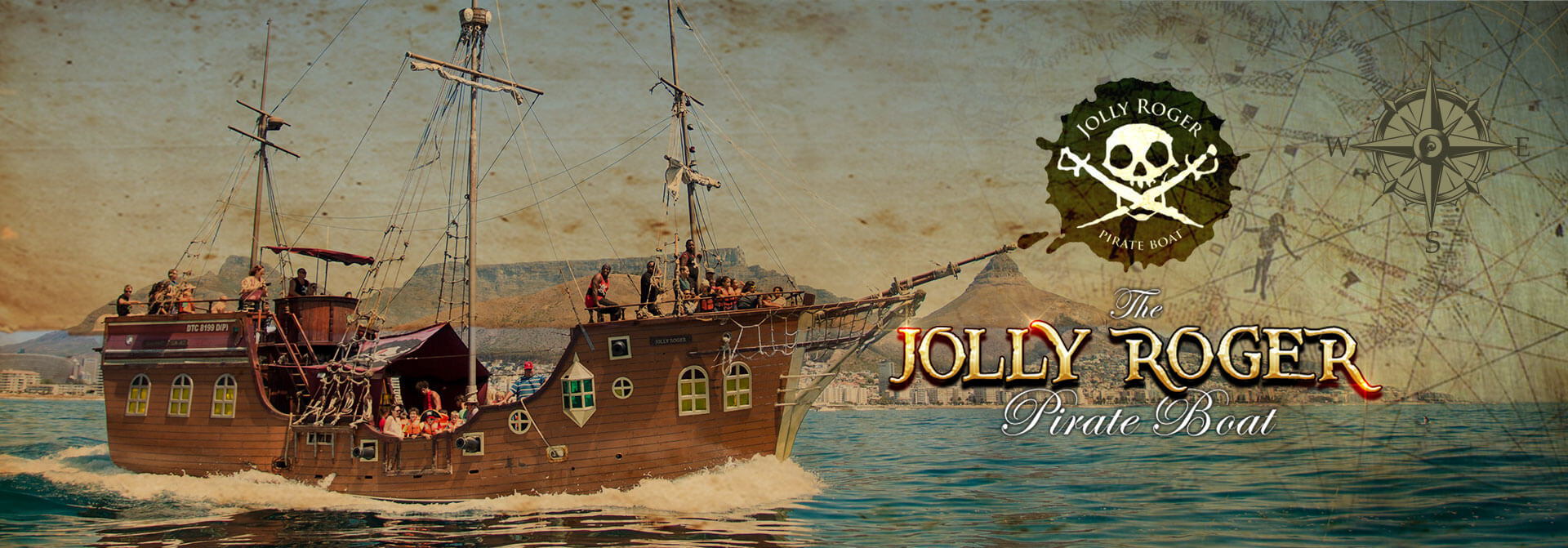 Jolly Roger Pirate Boat Banner Image