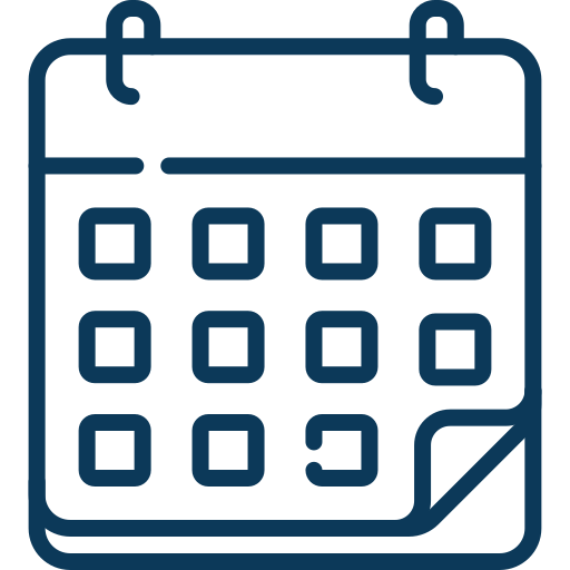 Simple icon of a calendar with a curled bottom corner.